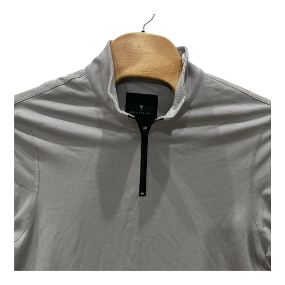 American Tall 1/4 Zip Pullover Mens LT Large Tall Gray Everyday Sweatshirt Heavy - Picture 1 of 7
